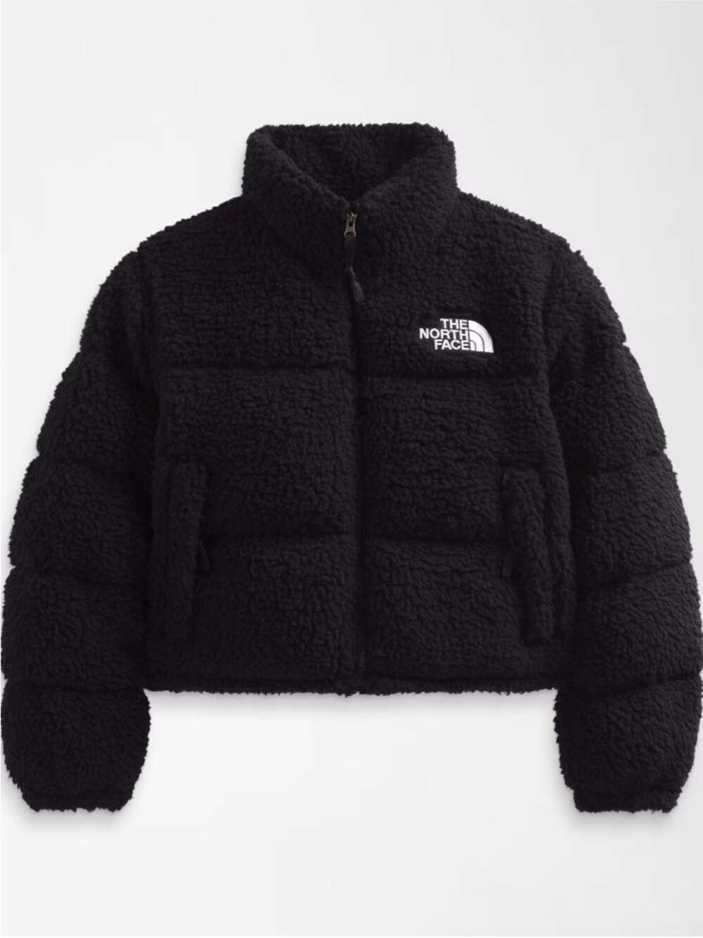 The North Face Cropped Black Sherpa Puffer Jacket
